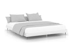 High-gloss white bed frame, 160x200 cm, engineered wood