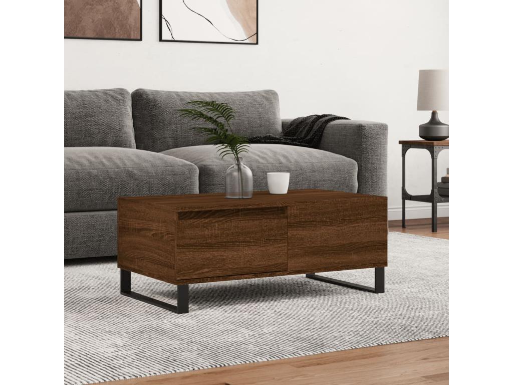 Coffee table, brown oak, 90x50x36.5 cm, engineered wood