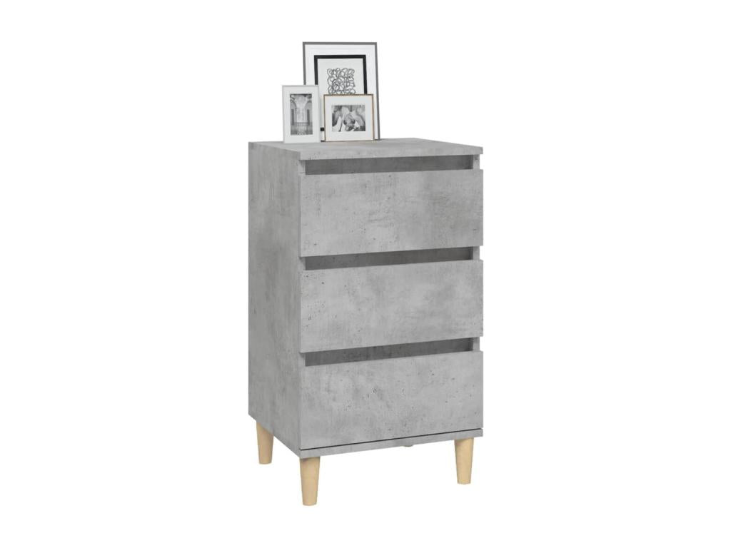Concrete grey bedside table 40x35x70 cm engineered wood