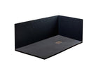 Meubiana Extra Slim Black 75x80 cm Shower Tray in Synthetic Resin and Marble Powder with Free-Range Drain