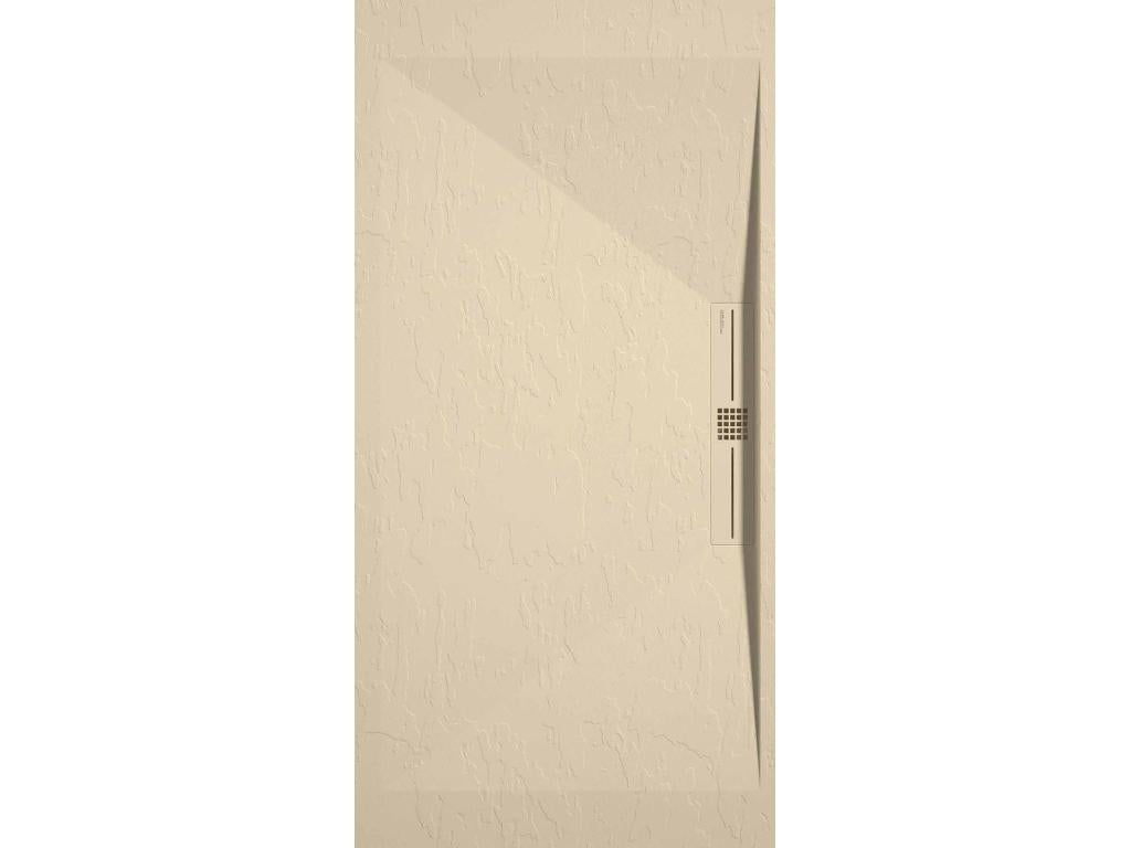 Cream shower tray with slate finish, Meubiana SIDE color grid - 150x70 cm