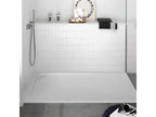 White shower tray with smooth finish, Meubiana colored grate - 180x70 cm