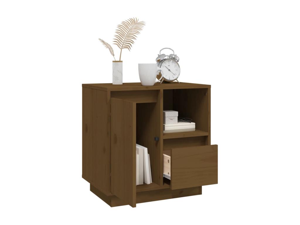 Bedside table, honey brown, 50x34x50 cm, solid pine wood