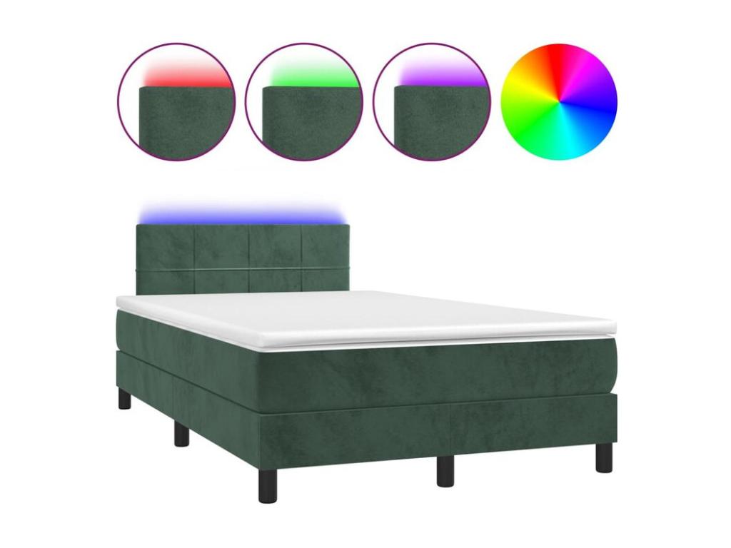 Meubiana bed base with LED mattress, dark green, 120x200