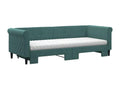 Daybed with pull-out bed and dark green 80x200cm velvet mattress