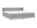 Upholstered bed base with mattress, light grey, 200x200cm, fabric