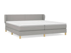 Upholstered bed base with mattress, light grey, 200x200cm, fabric