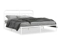 Metal bed frame with white headboard, 160x200 cm
