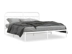 Metal bed frame with white headboard, 160x200 cm