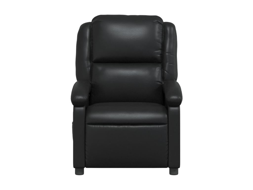 Black Faux Leather Reclining Armchair