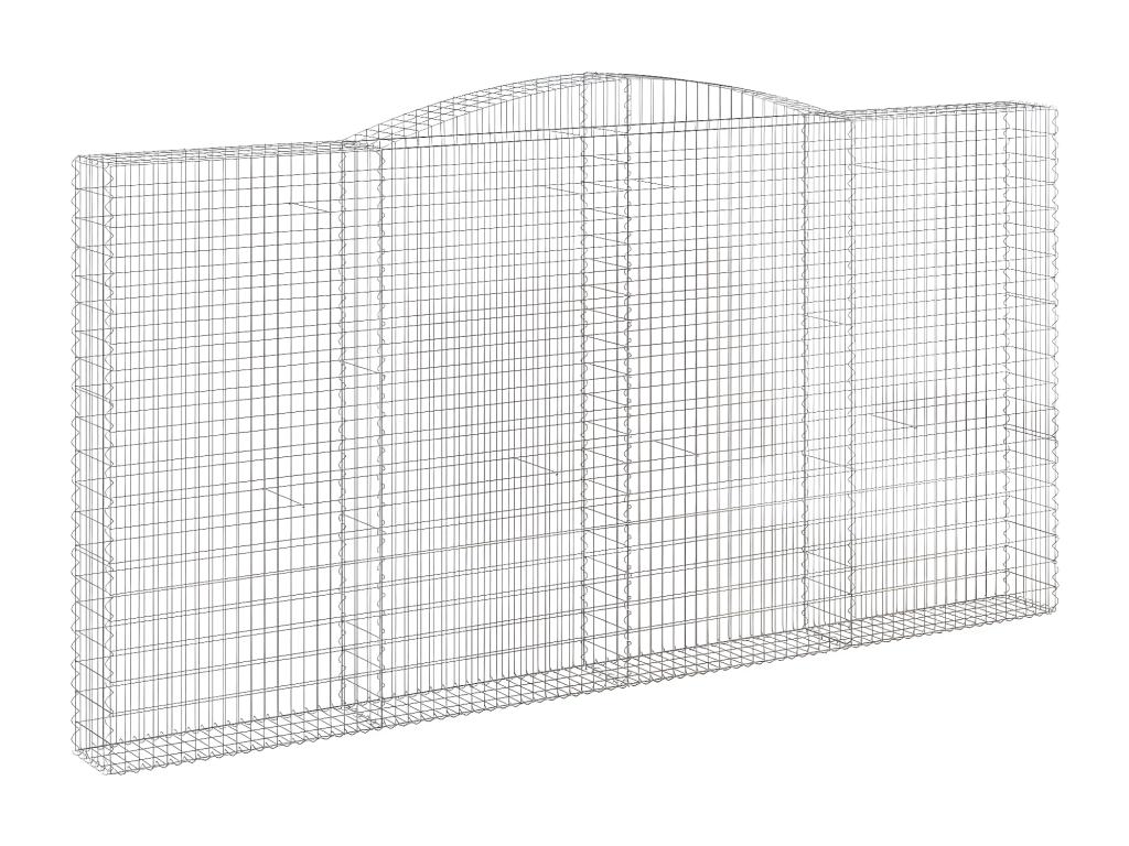 6-piece arched gabion baskets, 400x30x200/220 cm, galvanized iron