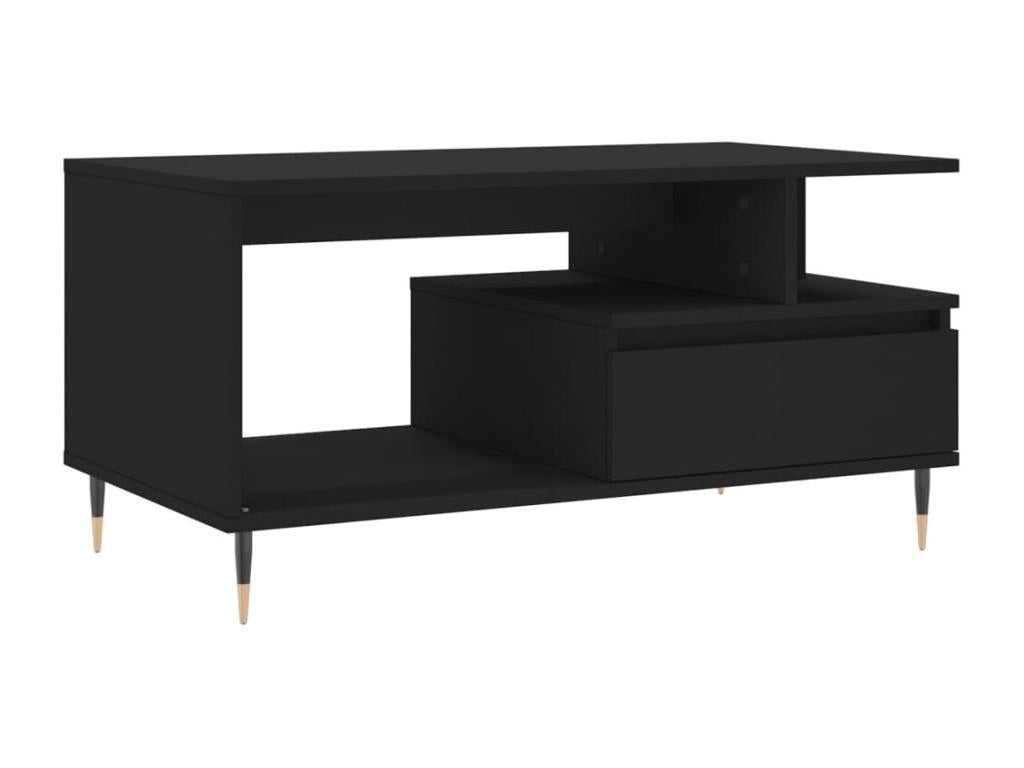 Coffee table, black, 90x49x45 cm, engineered wood