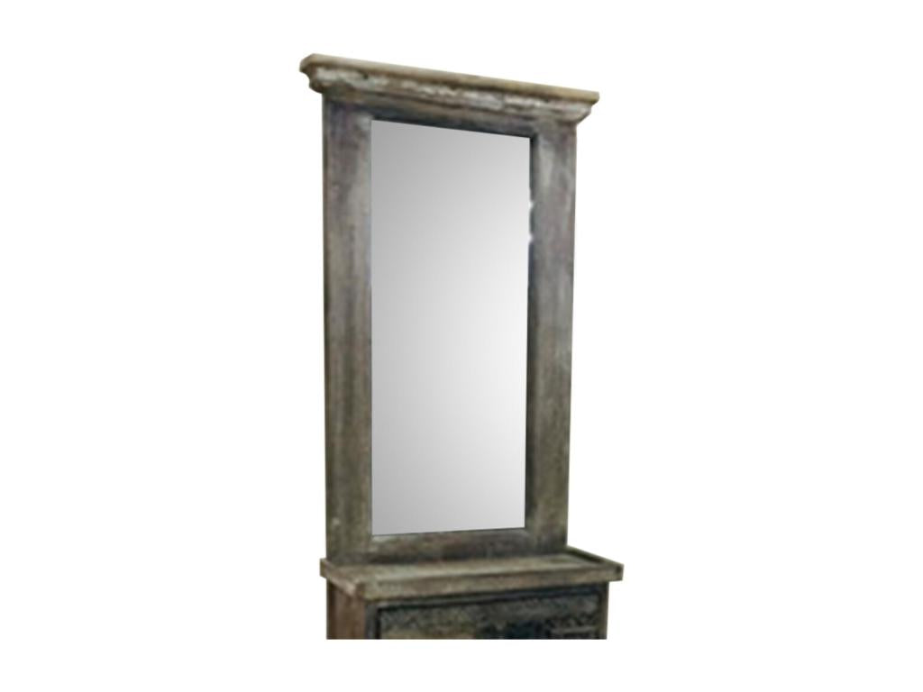 Entrance with brown wooden mirror 45x20x184h
