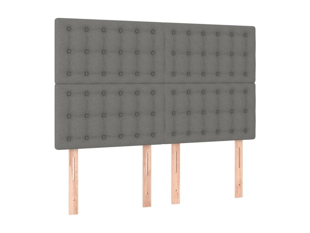 4-Piece Headboard Set, Dark Grey, 72x5x78/88 cm, Fabric