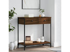 Brown oak console table, 75x34.5x75 cm, engineered wood