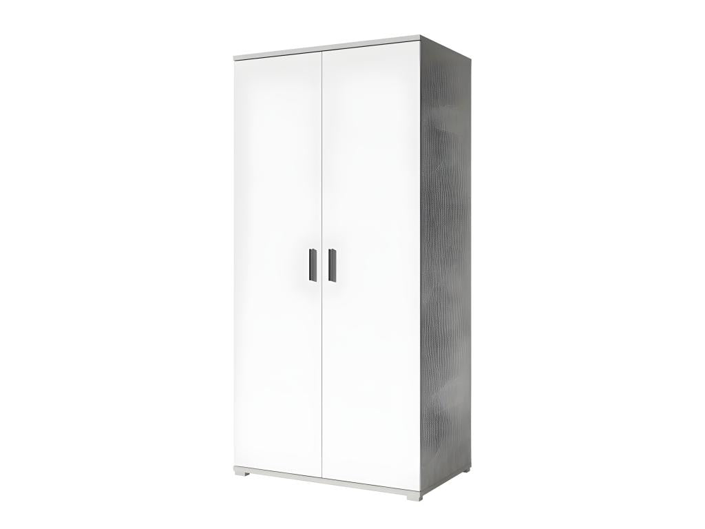 Meubiana 2-door wardrobe, white and grey