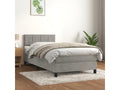 Meubiana bed base and mattress, light grey 90x190 velvet