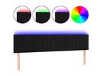Black LED Headboard 200x5x78/88 cm Velvet