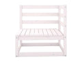 2-Piece Garden Corner Sofas, White, Solid Pine Wood