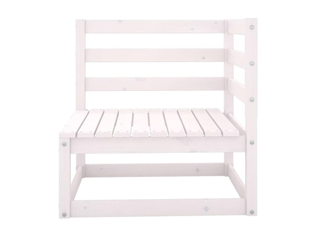 2-Piece Garden Corner Sofas, White, Solid Pine Wood