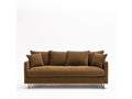 Homzora - 3-seater convertible sofa in fabric with black hairpin legs - Bronze