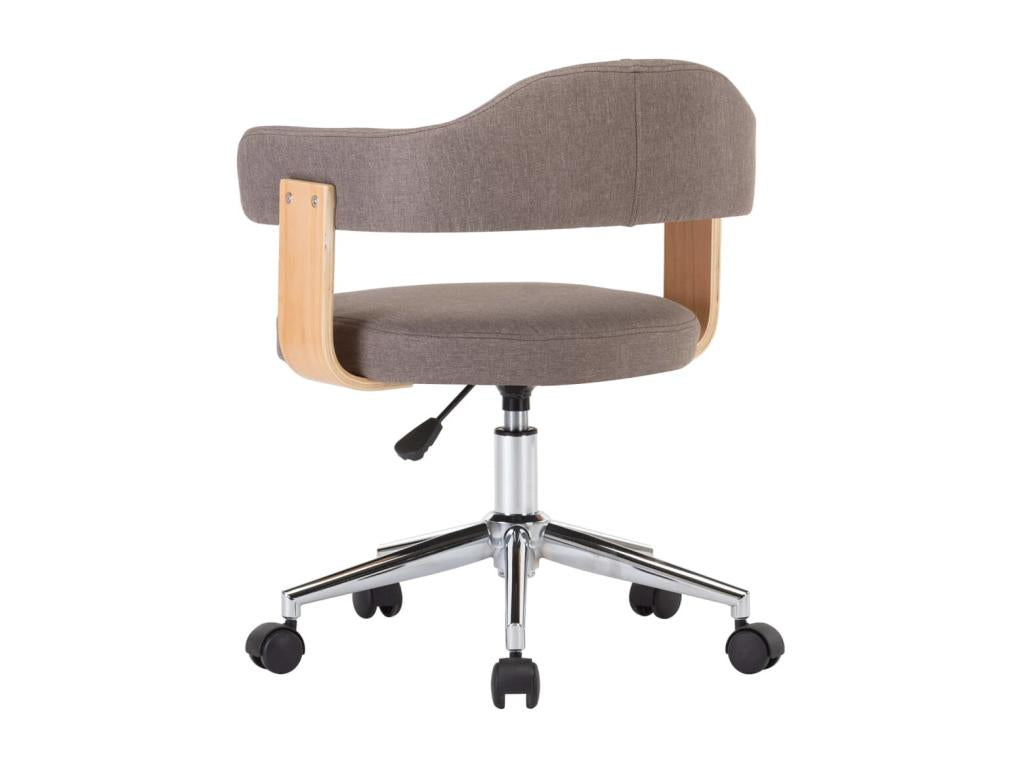 Meubiana swivel office chair, bentwood and fabric
