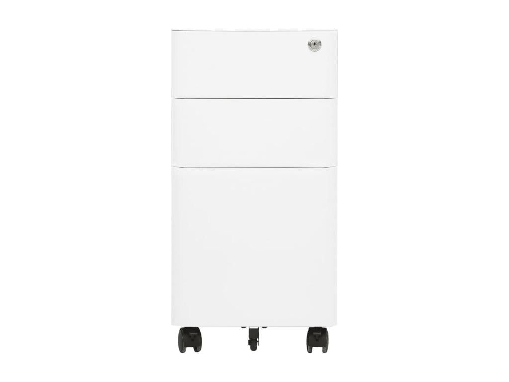 Mobile filing cabinet, white, 30x45x59 cm, steel