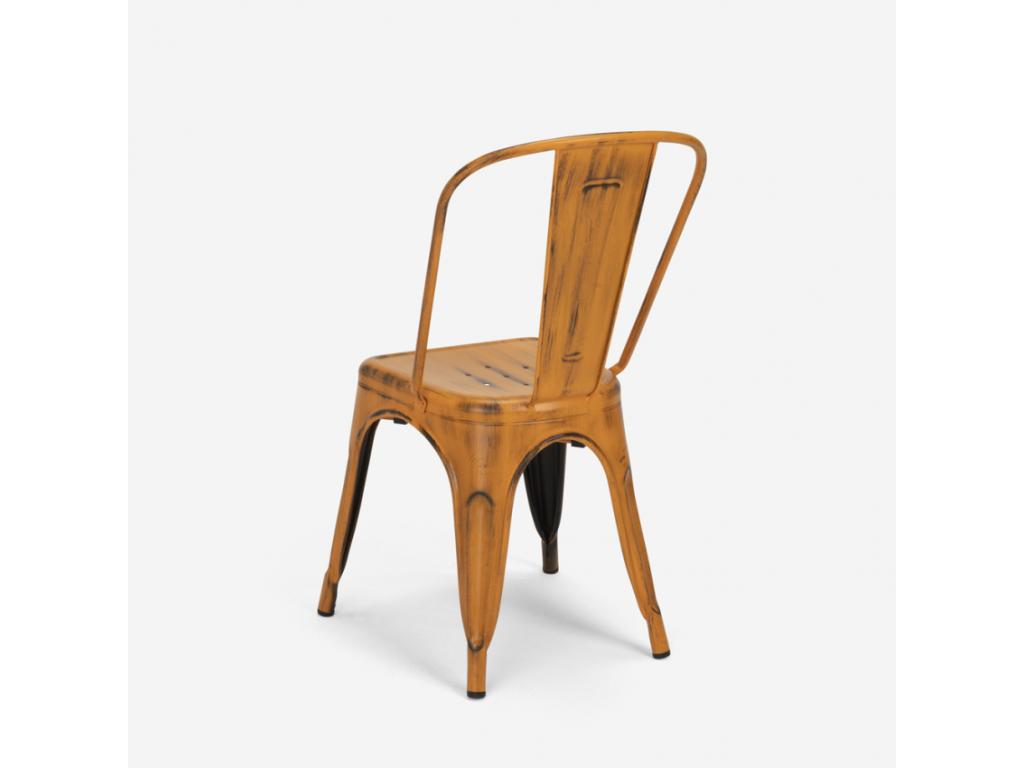 Meubiana vintage aged steel chair - Meubiana color