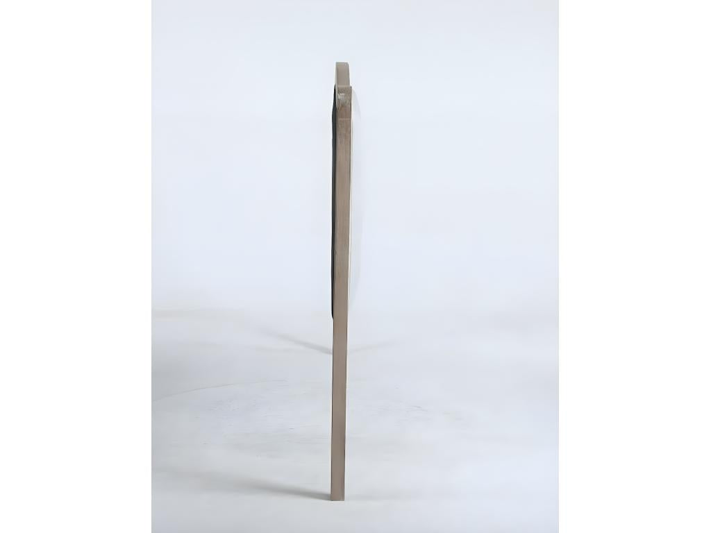 Upholstered headboard in dark grey linen and natural wood - length 160 x depth 10 x height 120 cm