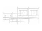 Metal bed frame without mattress and white bed legs, 140x190 cm