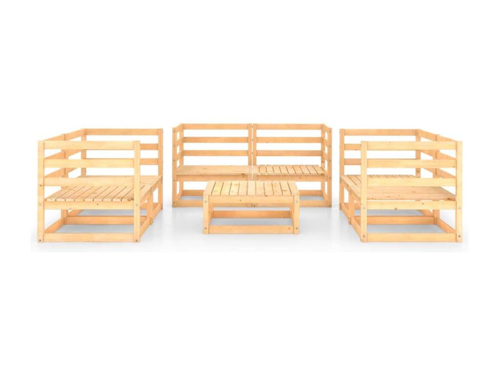 7-piece garden furniture set, solid pine wood