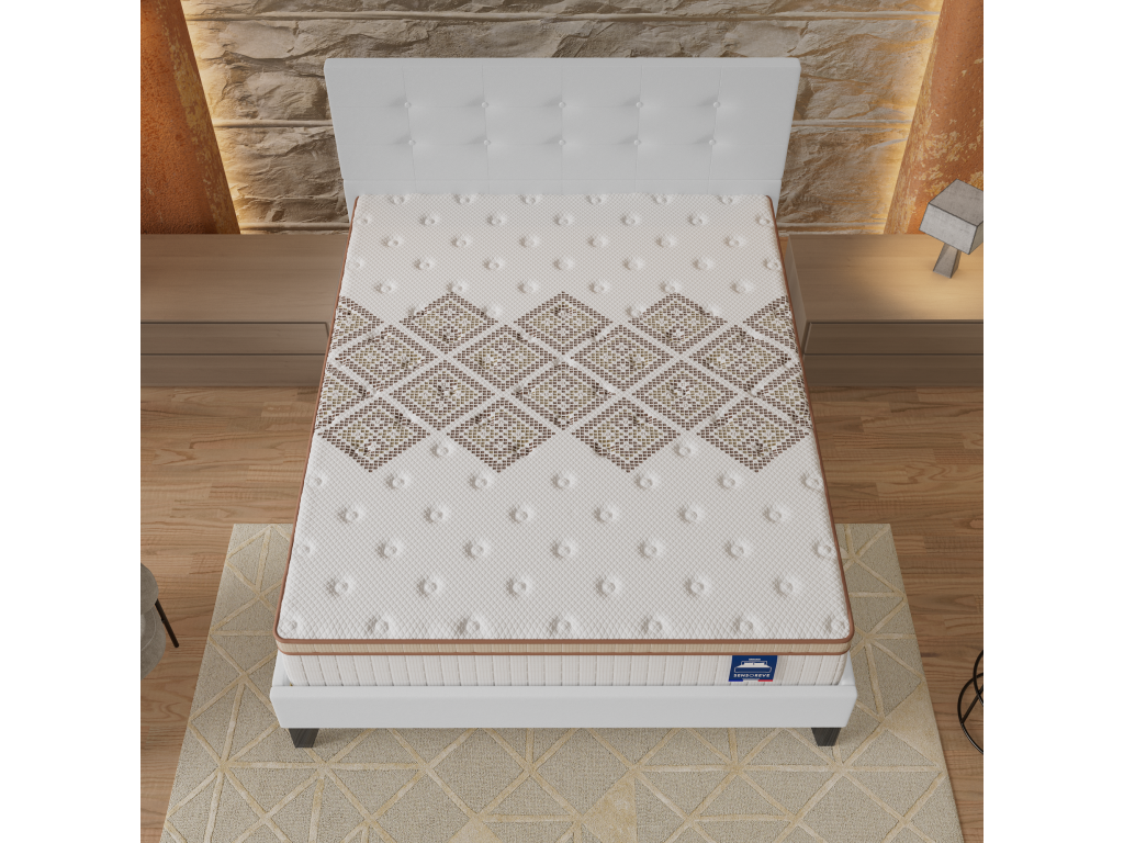 Errakis 140x200cm Bed Mattress Set with Headboard, 28cm Thick, High-Density Foam