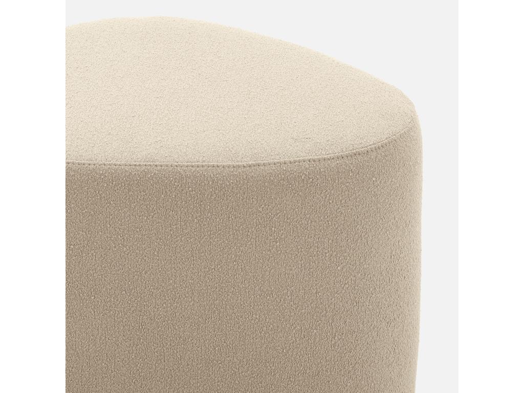 pebble-shaped stool- pouf in beige fabric - Meubiana L 60 x D 44 x H 40cm