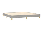 Upholstered bed base with mattress, light grey, 200x200cm, fabric
