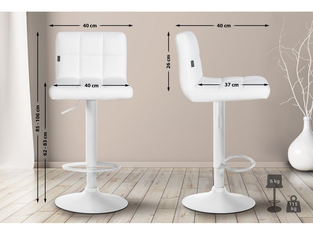 Bar stool - Faux leather / Metal - White - Homzora