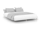 High-gloss white bed frame 180x200 engineered wood