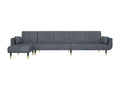 Grey L-shaped sofa bed 275x140x70 cm velvet