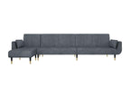 Grey L-shaped sofa bed 275x140x70 cm velvet