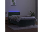 Homzora bed base and mattress with LED light, Dark Green, 90x190