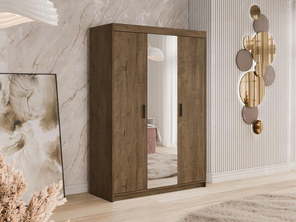 Meubiana 102 Lefkas oak wardrobe, 191x133x53cm, with hinged doors