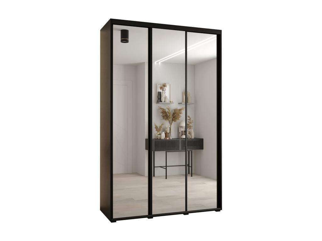 Meubiana 2 Sliding Door Wardrobe 235.2/150/60 3 Doors Black/Black/Black