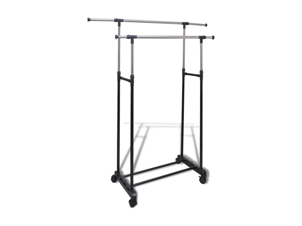 Adjustable coat rack 4 Homzora 2 hanging rails