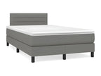 Meubiana bed base with dark grey mattress 120x190cm fabric