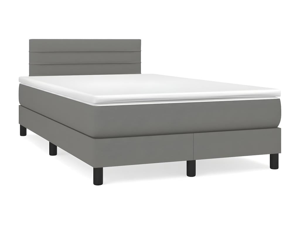 Meubiana bed base with dark grey mattress 120x190cm fabric
