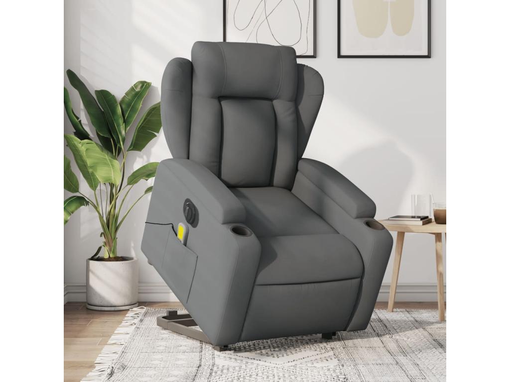 Dark Grey Fabric Electric Massage Recliner