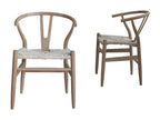 Set of 2 chairs in solid Meubiana wood with woven seats