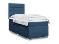 Meubiana bed base with mattress, blue, 100x200 cm, fabric