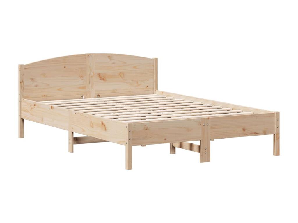 Bed frame without mattress 120x190 cm solid pine wood