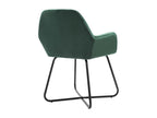 Set of 2 green velvet dining chairs