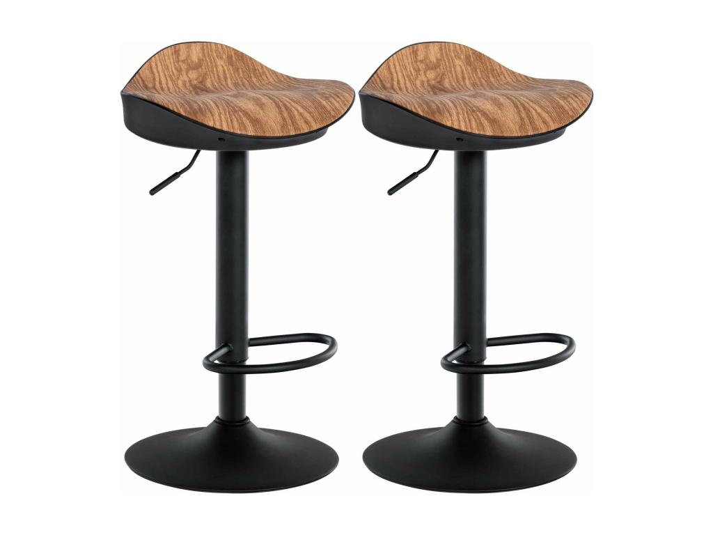 Set of 2 brown metal stools 39x40x66 cm 10 0004015